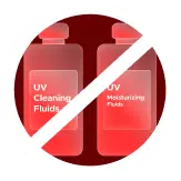 No cleaning or moisturizing fluids icon
