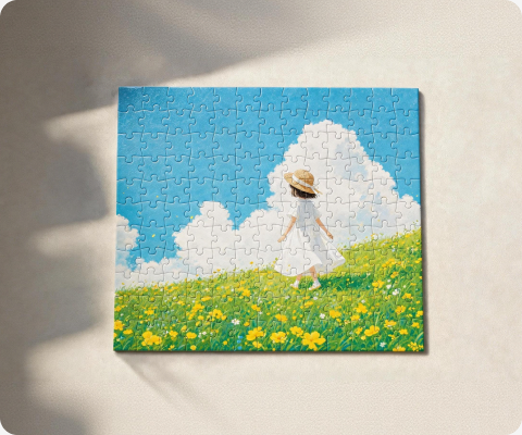 A4 puzzle printed with landscape artwork