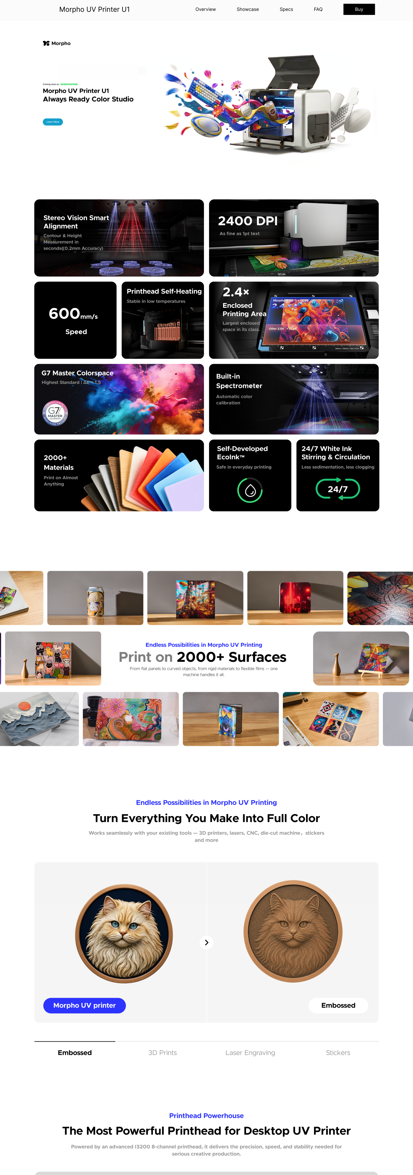 Morpho Desktop UV Printer Figma design, section 1