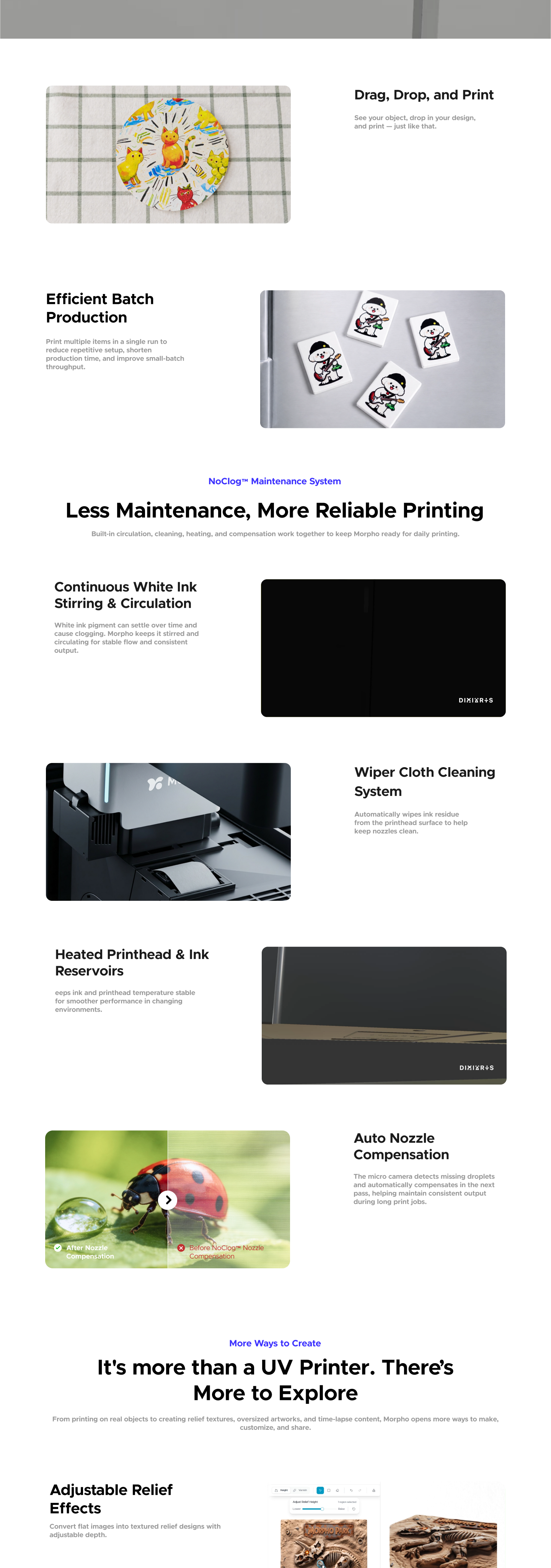 Morpho Desktop UV Printer Figma design, section 4