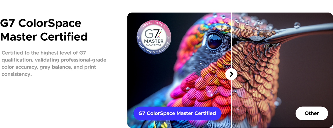 G7 ColorSpace Master Certified color comparison from Figma